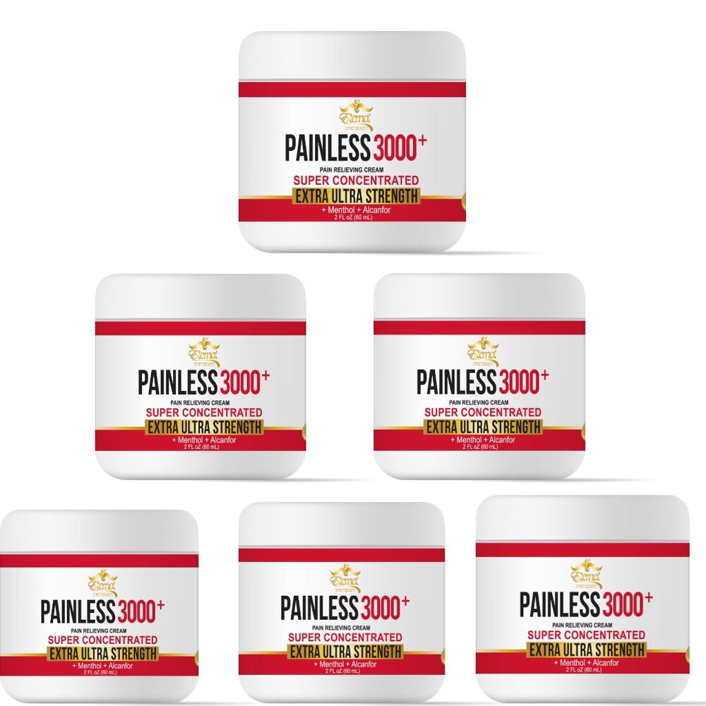 6x Painless High concentrate  pain relieving cream Oil 3000. Menthol, C-B-D